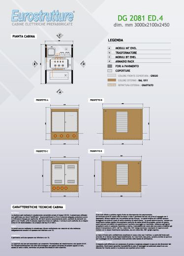 DG2081 ED. 4  Cabine Elettriche prefabbricate di trasformazione Cabine pannelli omologate enel monolitiche elettrica per impianti fotovoltaici